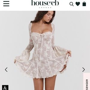 House of cb analissa white corset lace dress